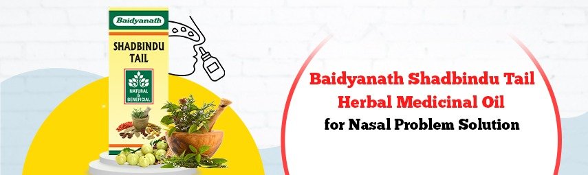 Herbal Medicinal Oil for Nasal Problem - Baidyanath Shadbindu Tail